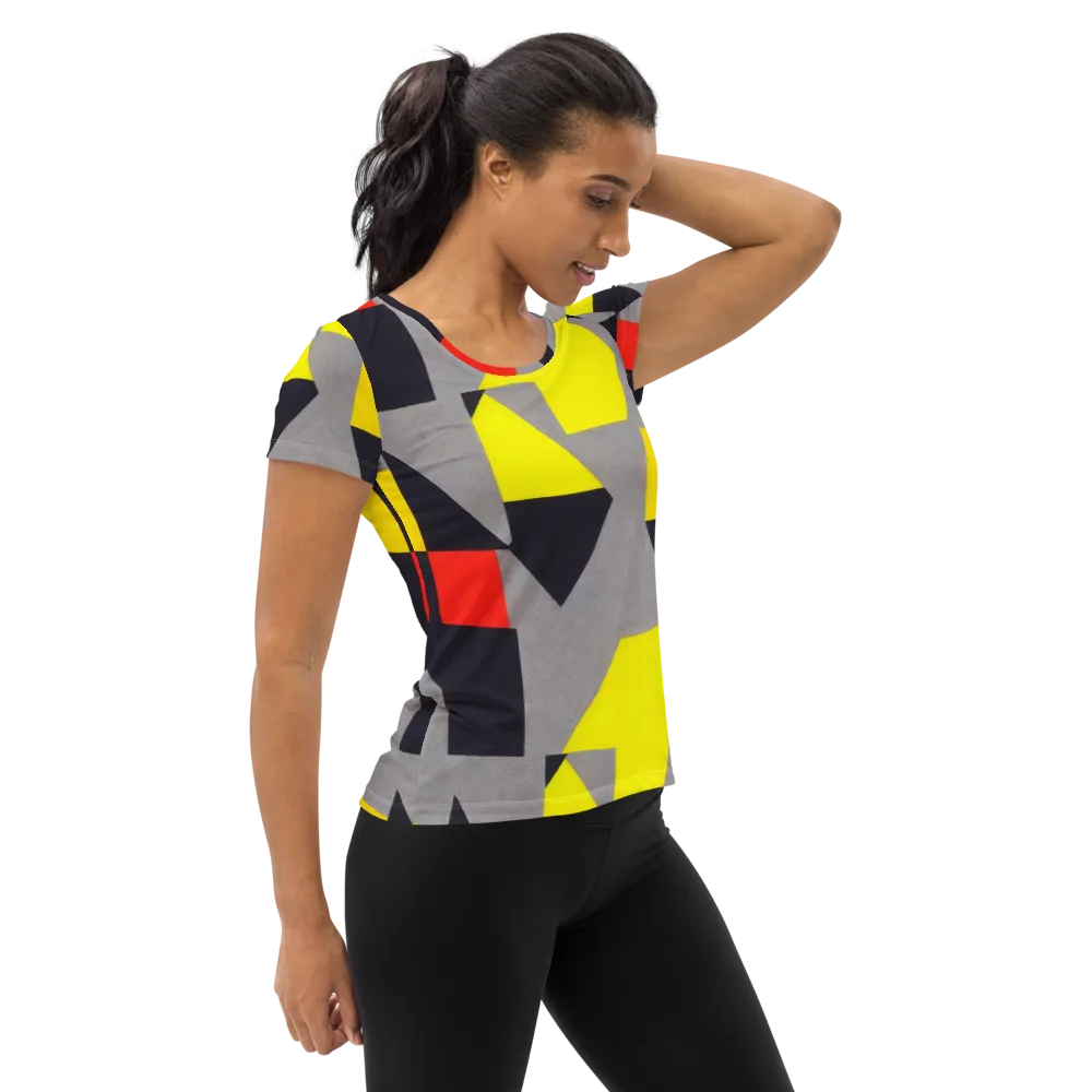 Signal Geometry on Women's Athletic T-Shirt — Right