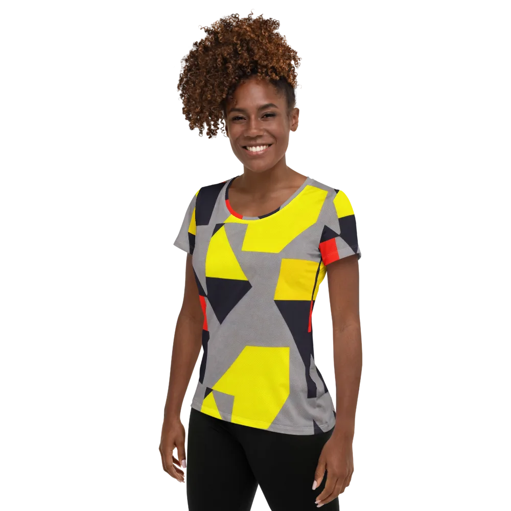 Signal Geometry on Women's Athletic T-Shirt — Left