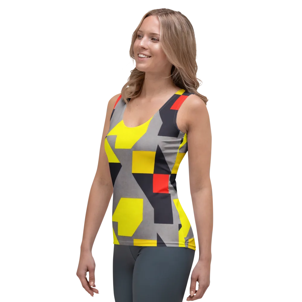 Signal Geometry on Women's Tank Top — Left Front