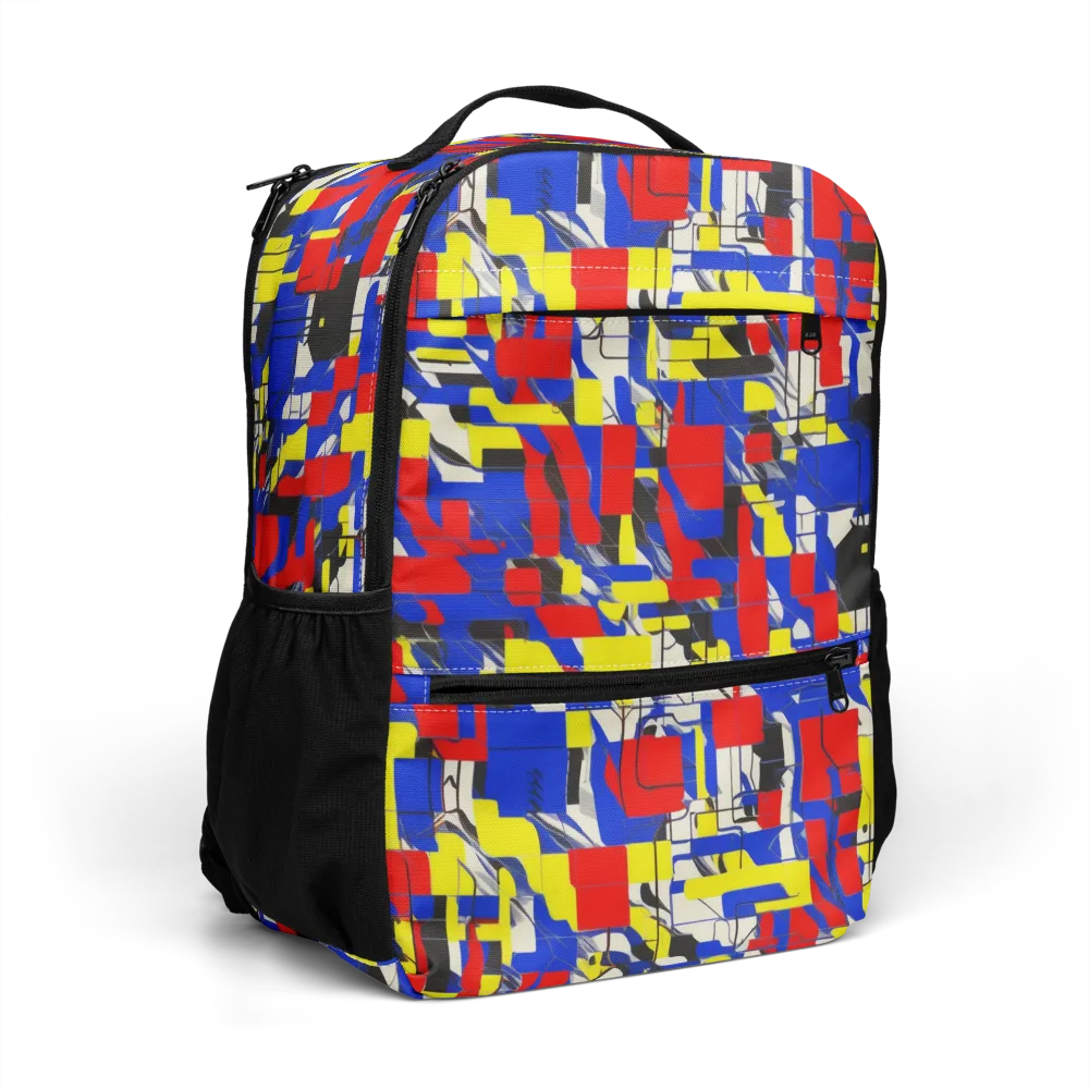 Electric Mondrian on Utility Backpack — Right Front