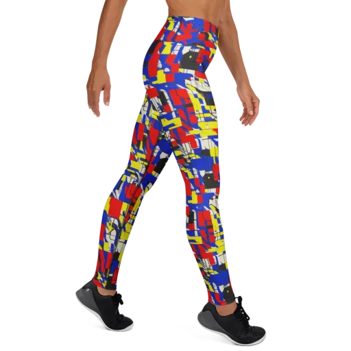 Electric Mondrian on a Yoga Leggings