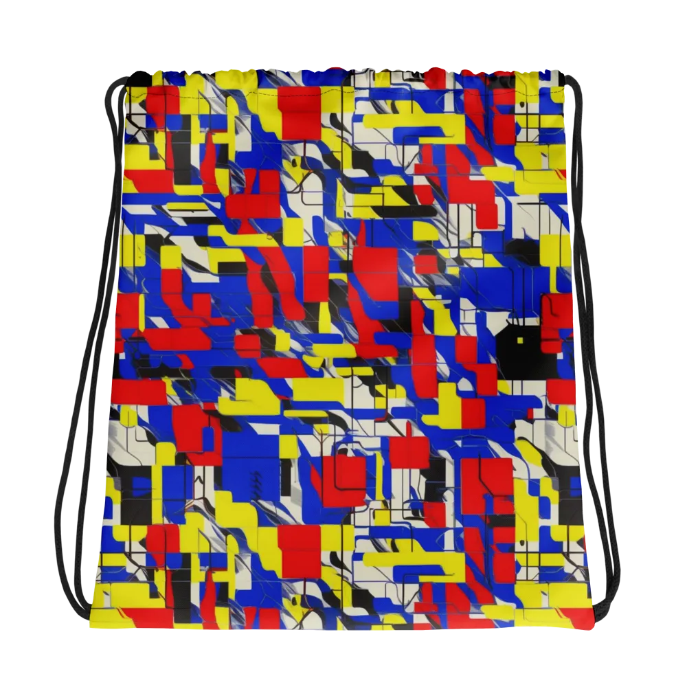 Electric Mondrian on Drawstring Bag — Photo