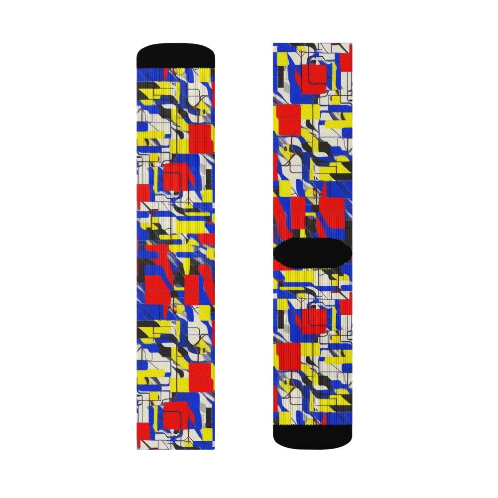 Electric Mondrian on Socks — Right Sock