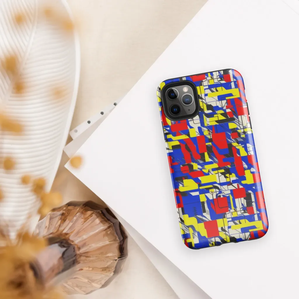 Electric Mondrian on Tough Case for iPhone® — Front