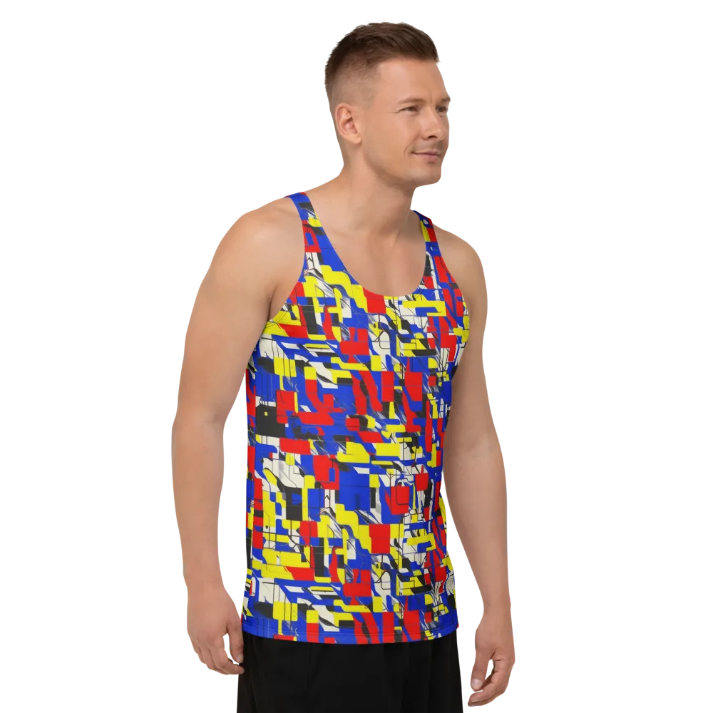 Electric Mondrian on Men's Tank Top — Right Front