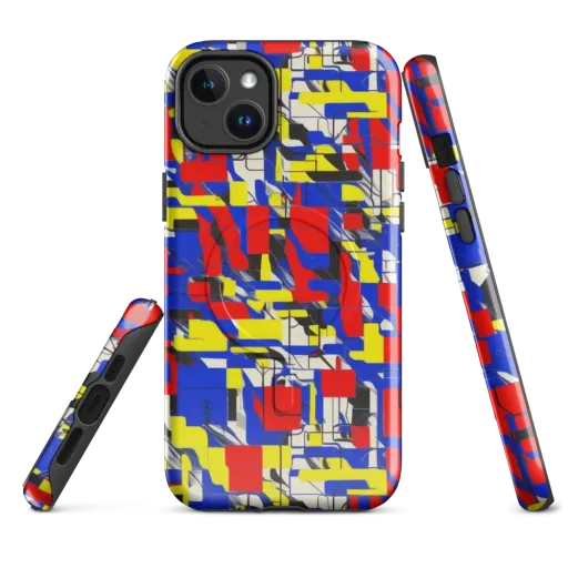 Electric Mondrian on a MagSafe Tough Case for iPhone®