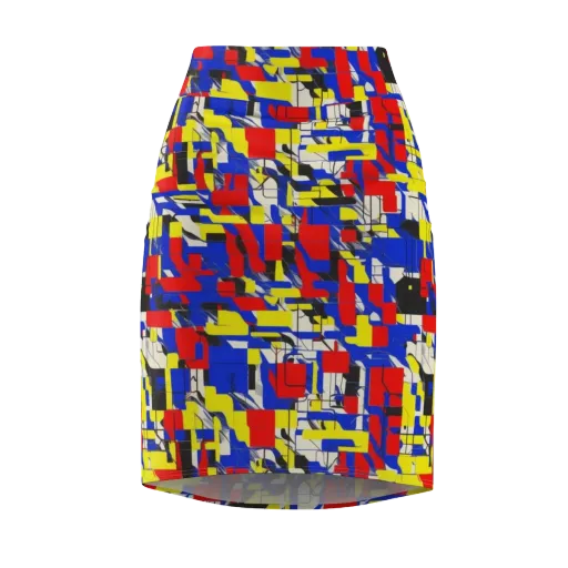Electric Mondrian on a Pencil Skirt