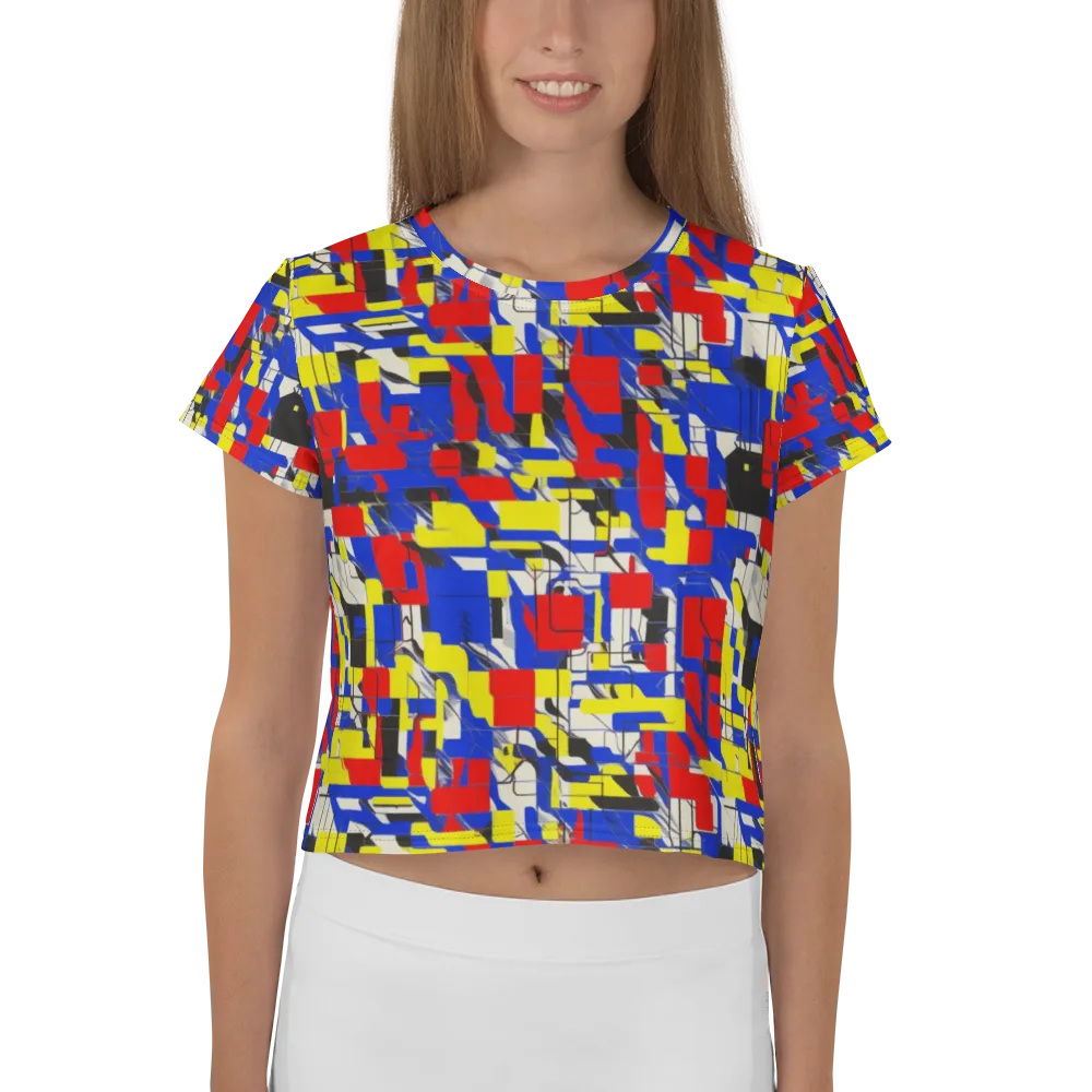 Electric Mondrian on Crop Tee — Front