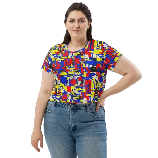 Electric Mondrian on a Crop Tee