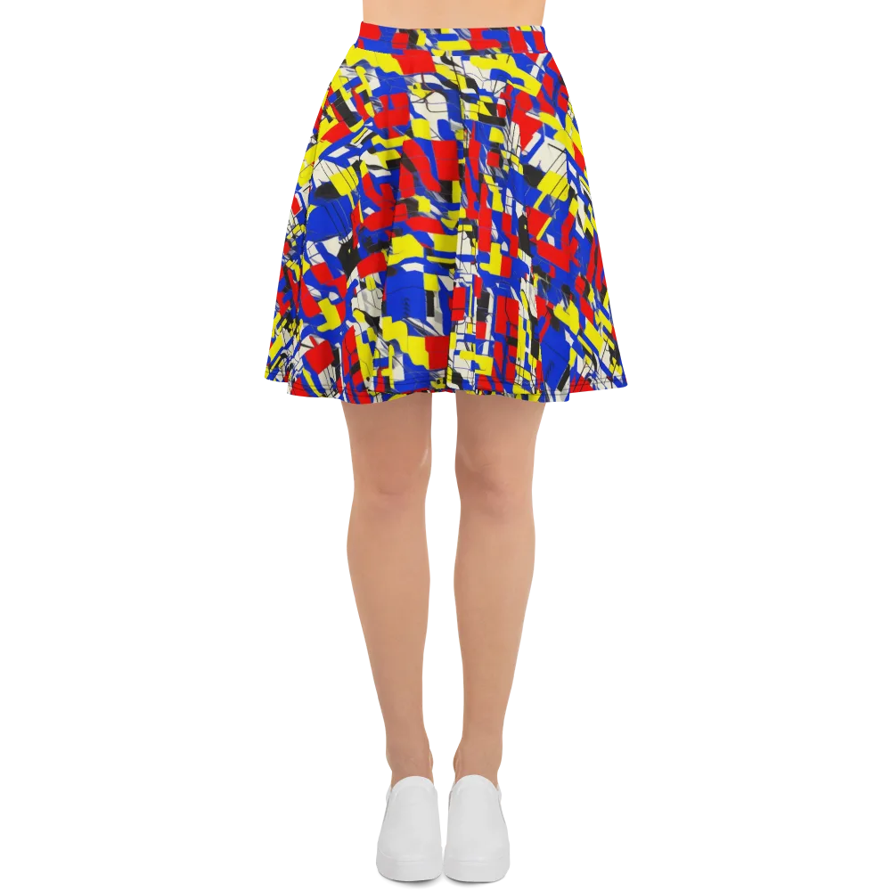 Electric Mondrian on Skater Skirt — Front