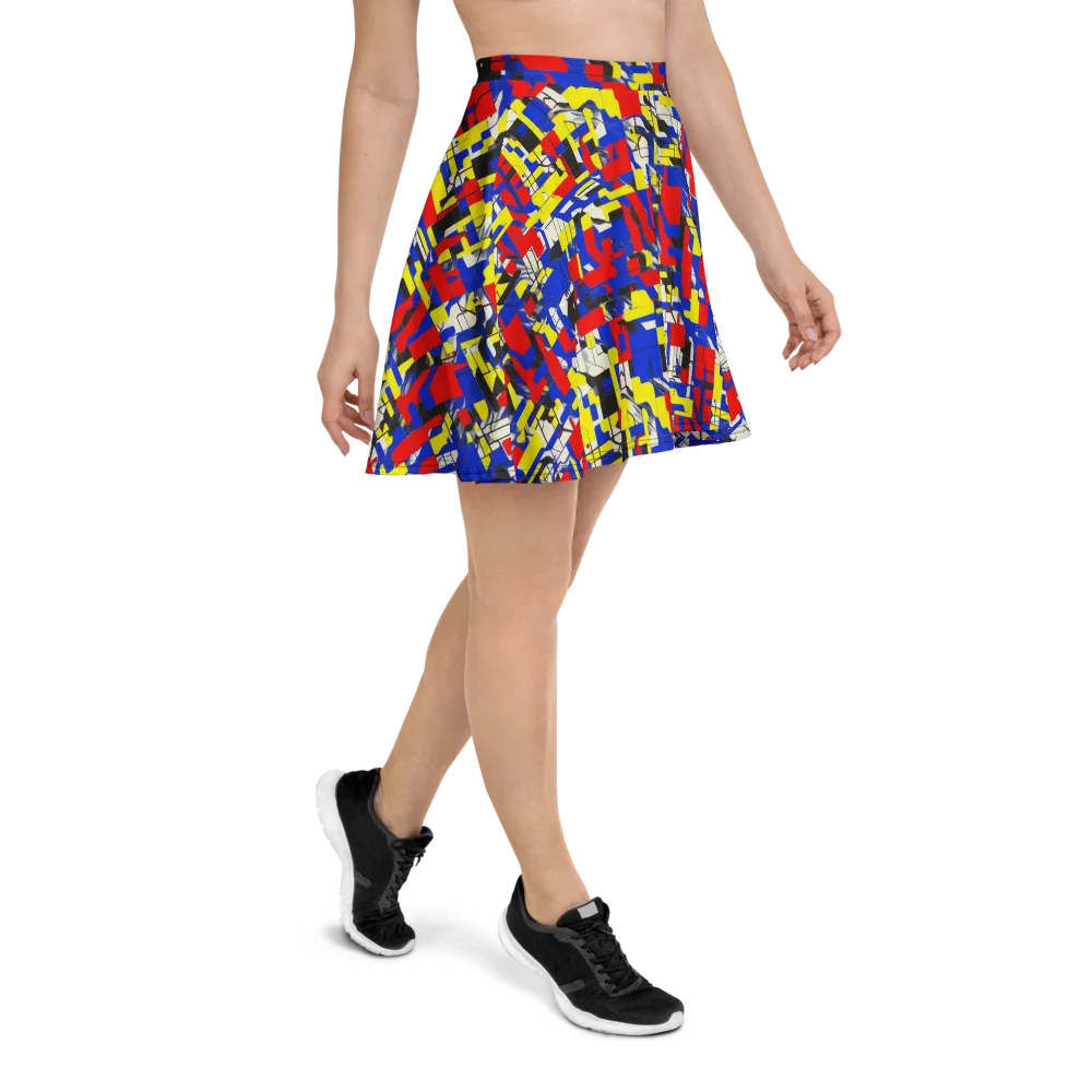 Electric Mondrian on Skater Skirt — Right