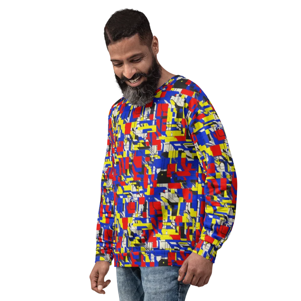 Electric Mondrian on Sweatshirt — Left Front
