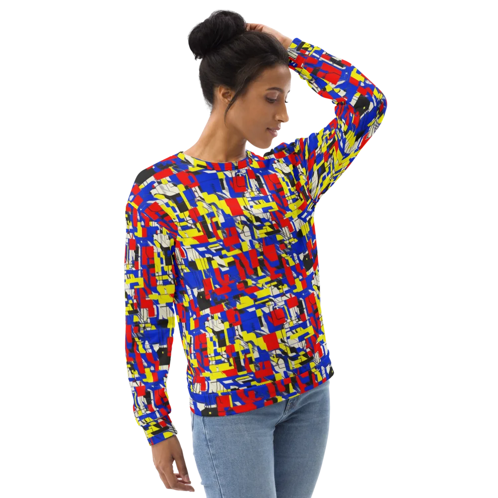 Electric Mondrian on Sweatshirt — Right Front
