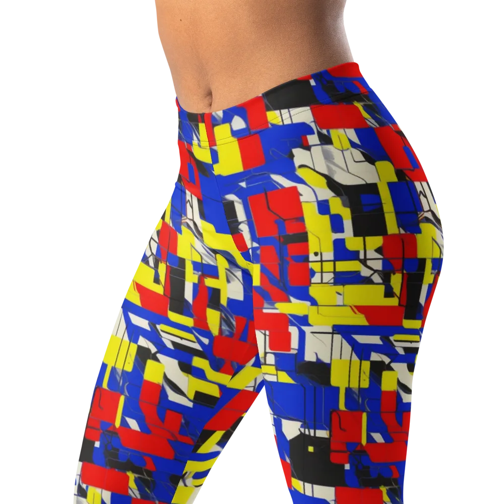 Electric Mondrian on Leggings — Left Front