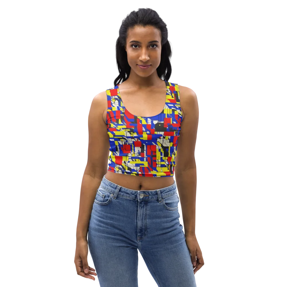 Electric Mondrian on Crop Top — Front