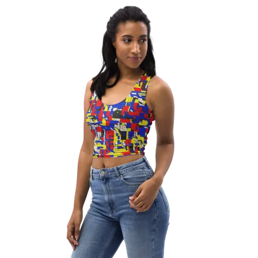 Electric Mondrian on a Crop Top