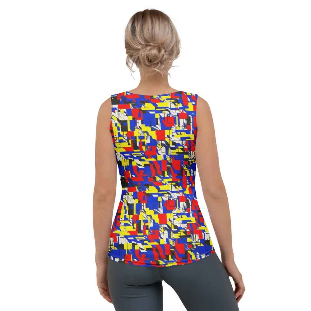 Electric Mondrian on Women's Tank Top — Back