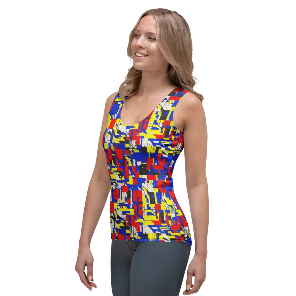 Electric Mondrian on Women's Tank Top — Left Front