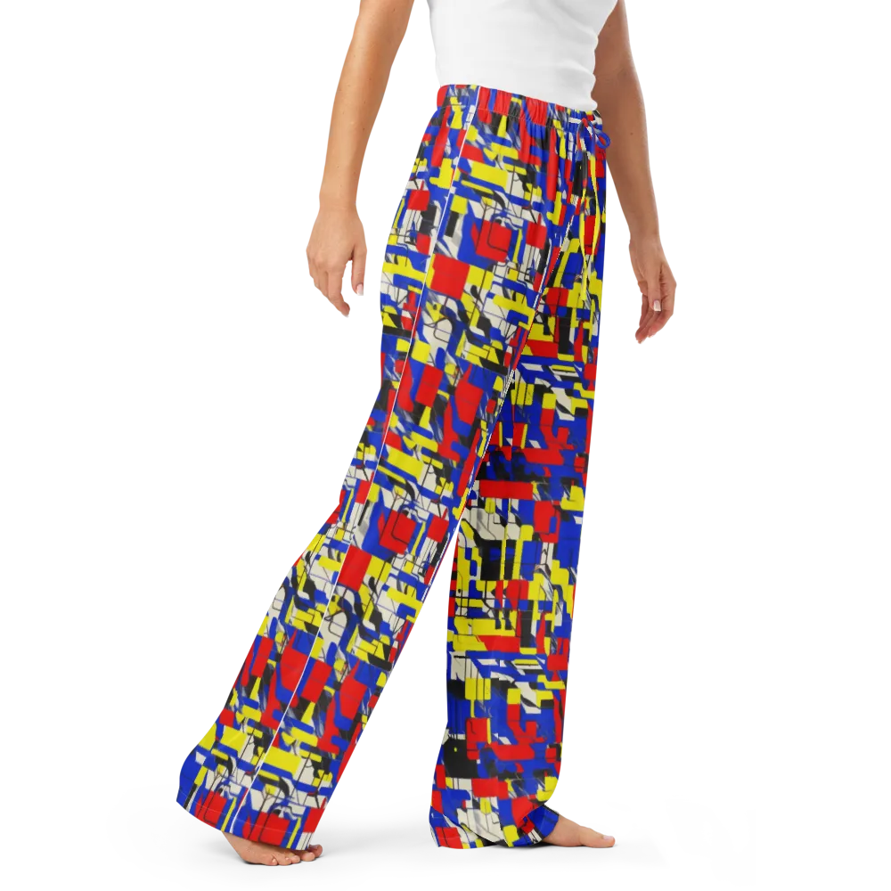 Electric Mondrian on Women's Pajama Pants — Right Front