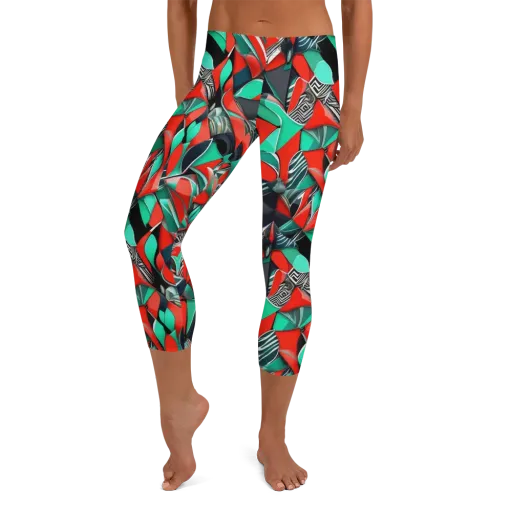 Neon Origami on a Capri Leggings