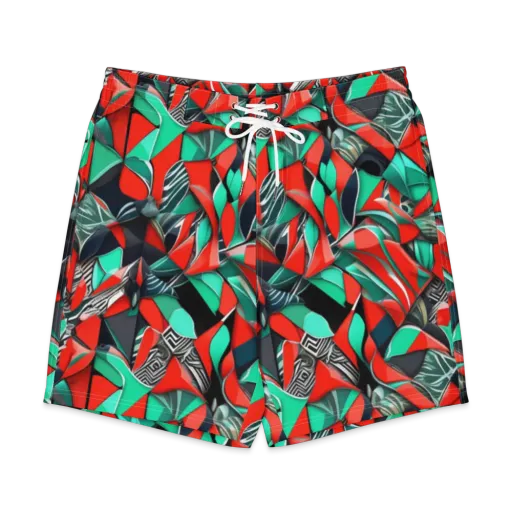 Neon Origami on a Men's Board Shorts