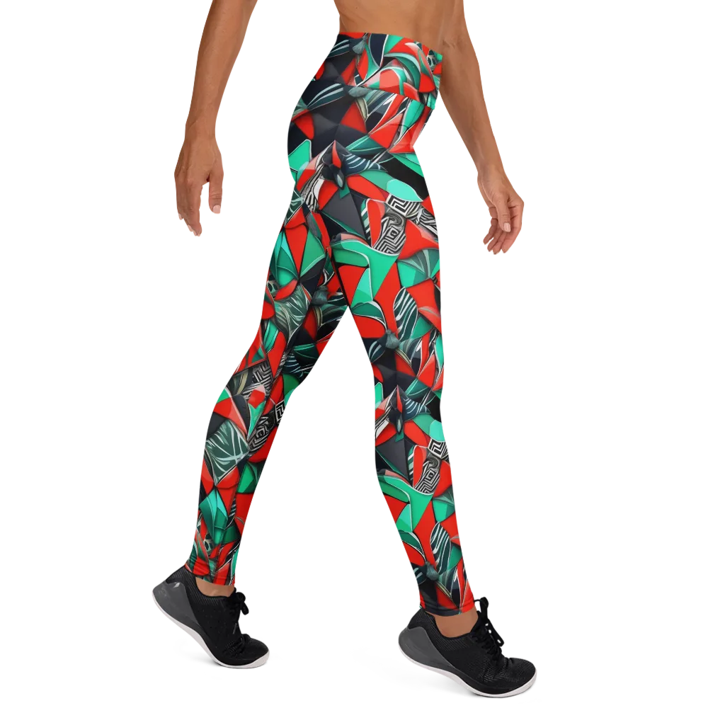 Neon Origami on Yoga Leggings — Right