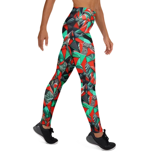 Neon Origami on a Yoga Leggings