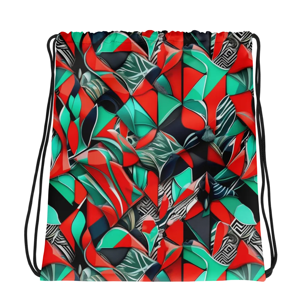 Neon Origami on Drawstring Bag — Photo