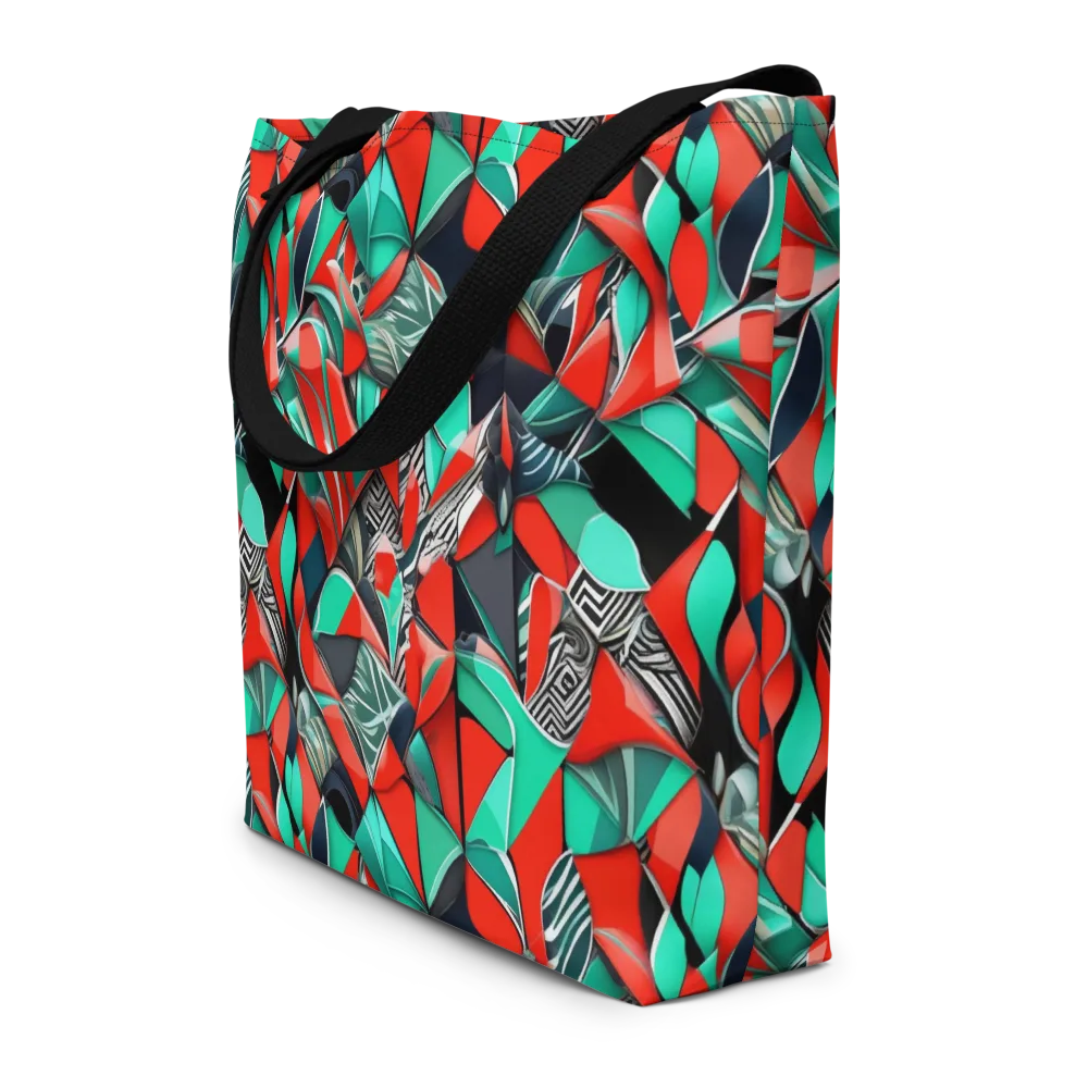 Neon Origami on Large Tote Bag W/ Pocket — Front