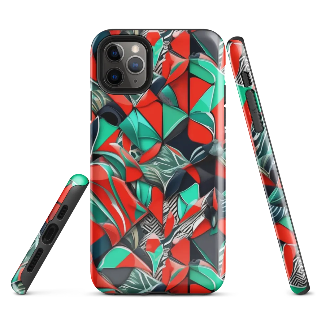 Neon Origami on Tough Case for iPhone® — Front