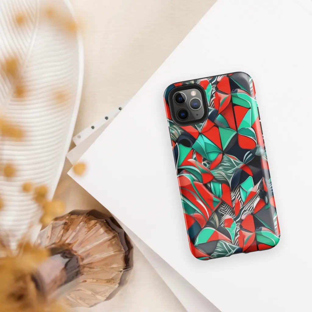 Neon Origami on Tough Case for iPhone® — Front