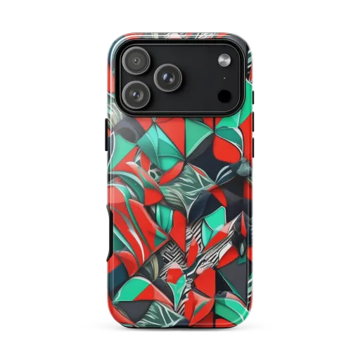 Neon Origami on a Tough Case for iPhone®