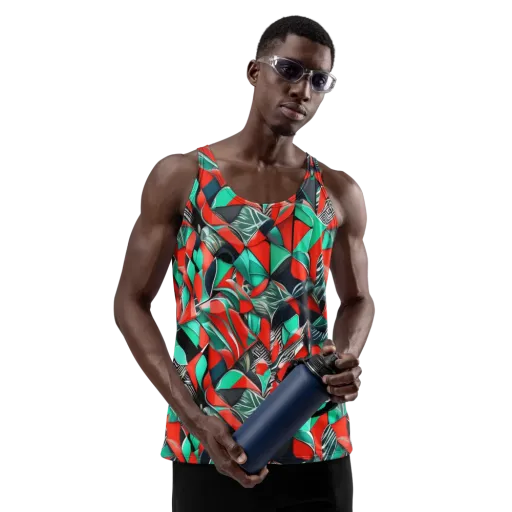 Neon Origami on a Men's Tank Top