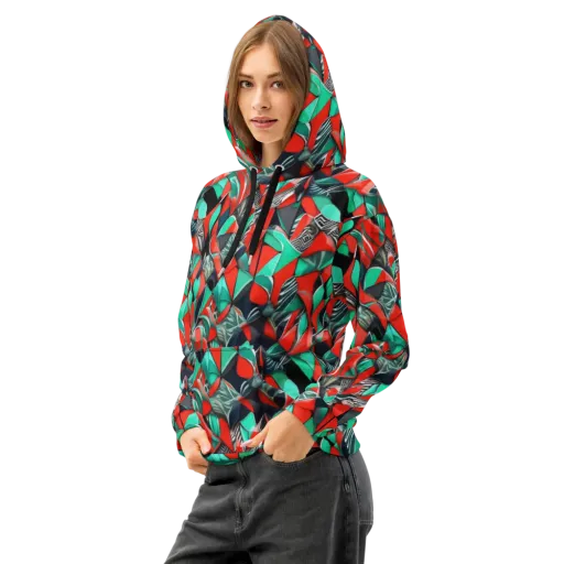 Neon Origami on a Cotton Hoodie