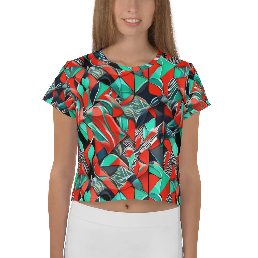 Neon Origami on Crop Tee — Front