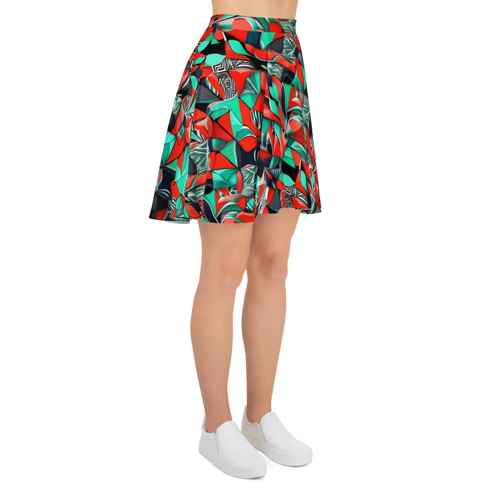 Neon Origami on Skater Skirt — Right