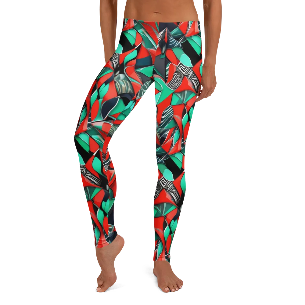 Neon Origami on Leggings — Front