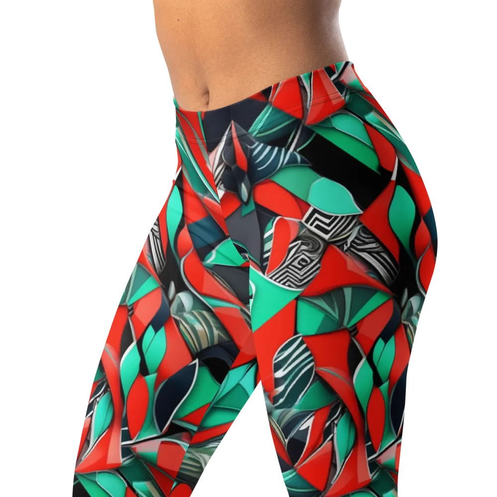 Neon Origami on Leggings — Left Front