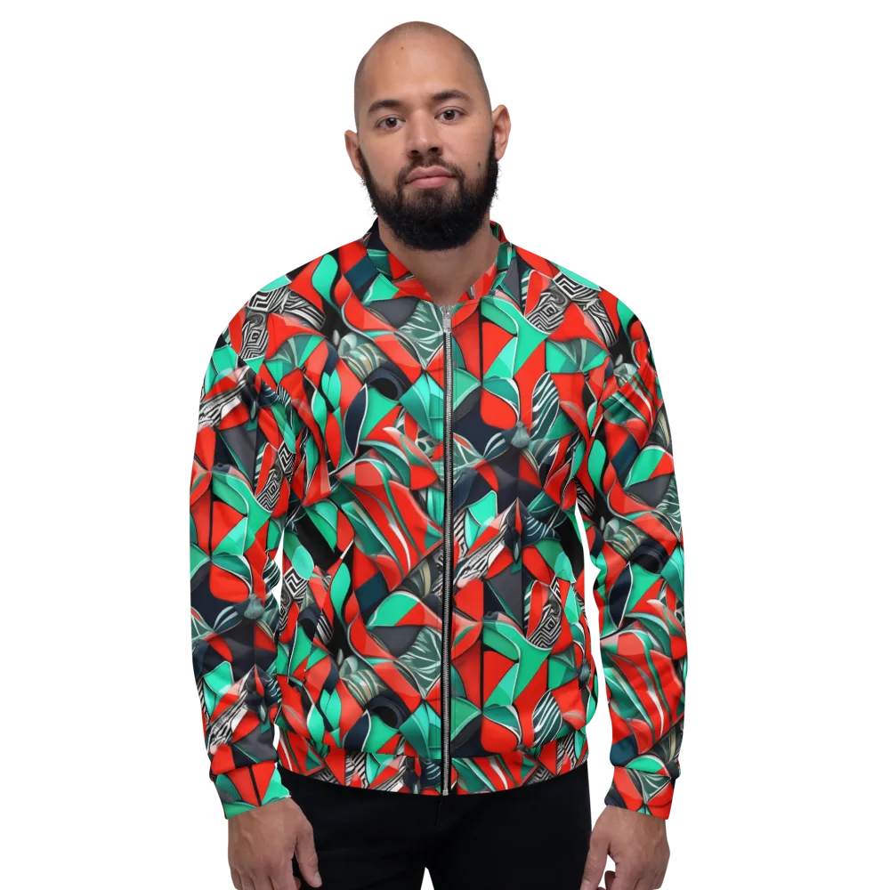 Neon Origami on Bomber Jacket — Front