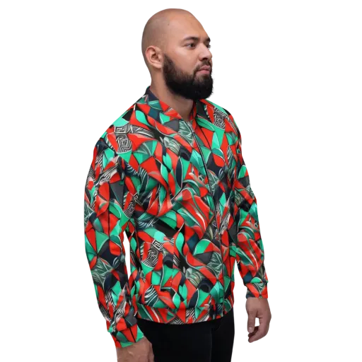 Neon Origami on a Bomber Jacket