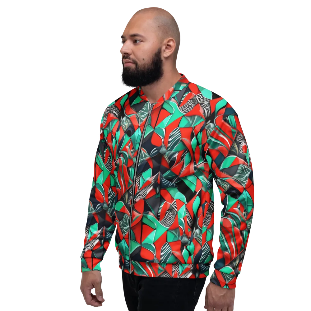 Neon Origami on Bomber Jacket — Left