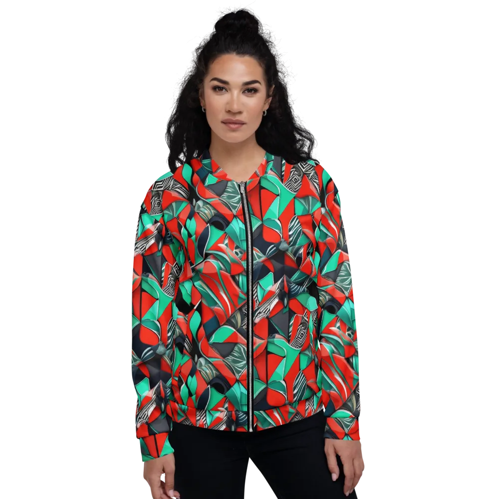 Neon Origami on Bomber Jacket — Front