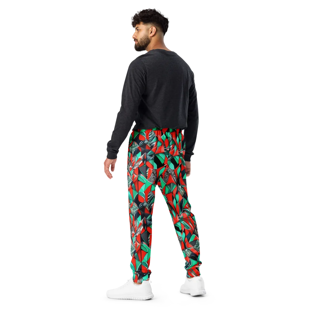 Neon Origami on Men's Joggers — Back