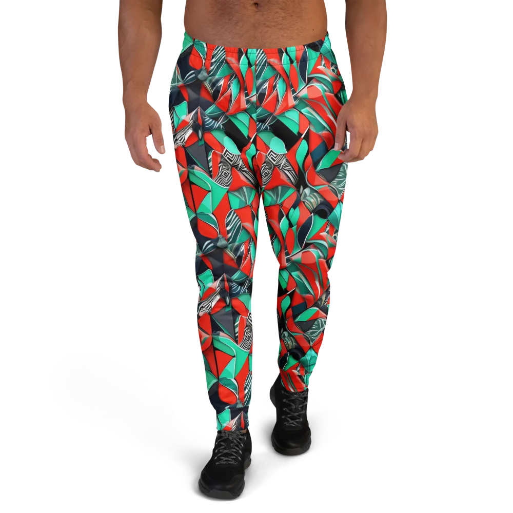 Neon Origami on Men's Joggers — Front