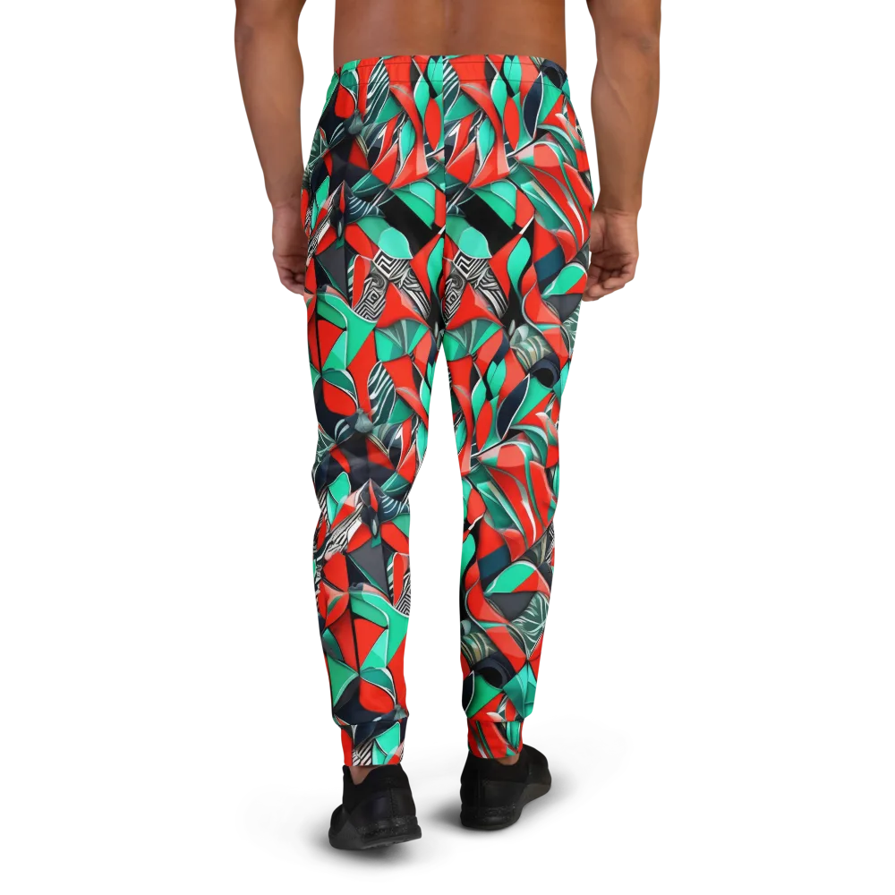 Neon Origami on Men's Joggers — Back