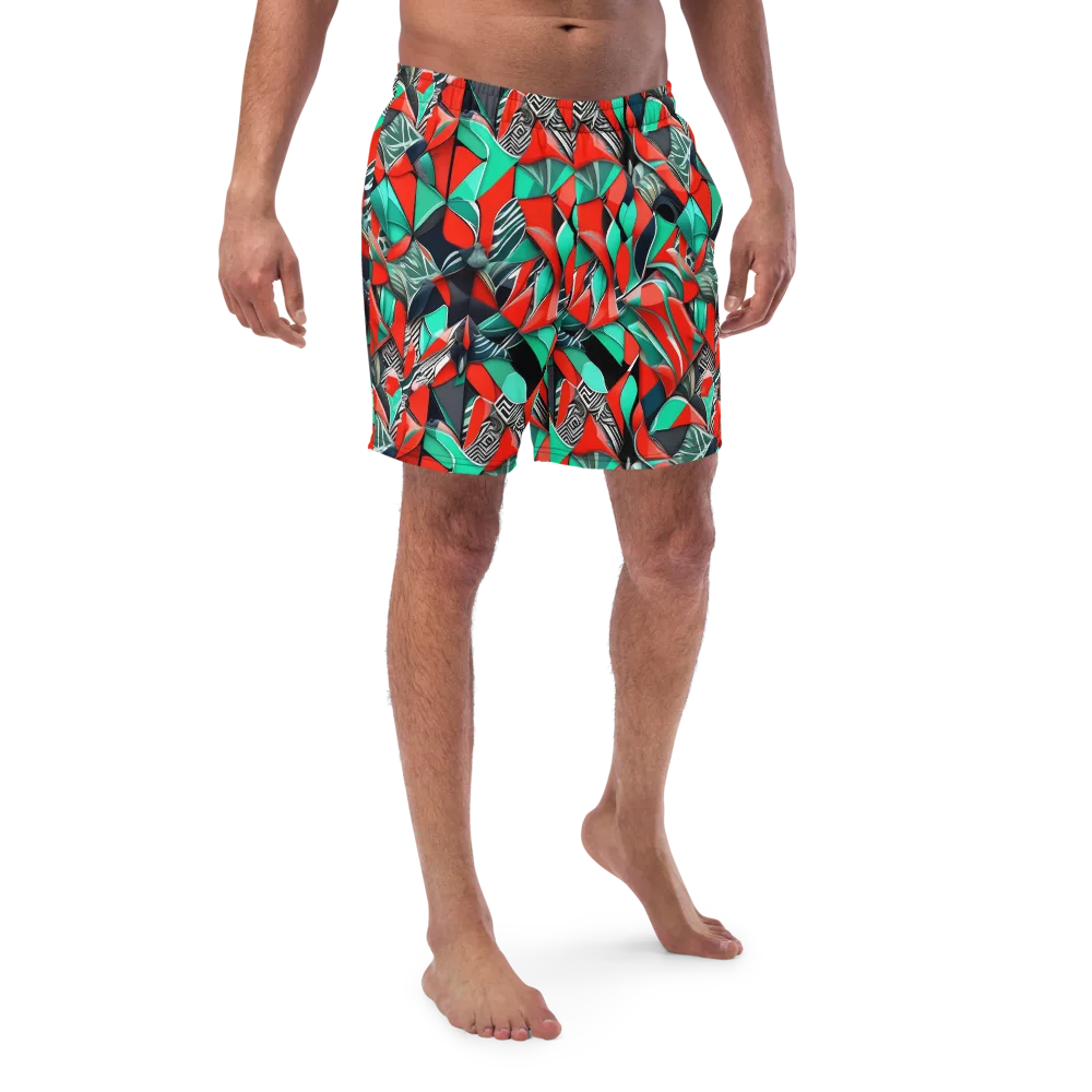 Neon Origami on Swim Trunks — Front