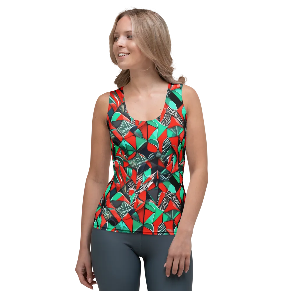 Neon Origami on Women's Tank Top — Front