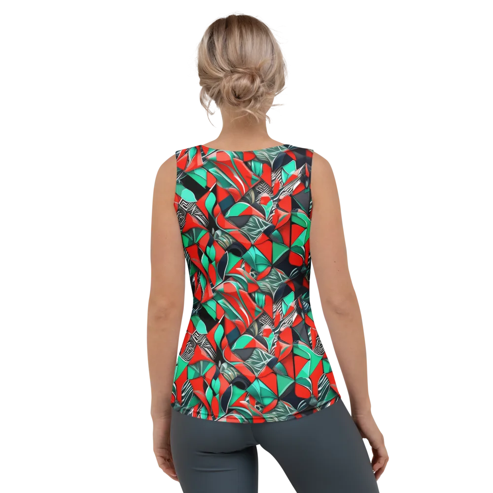 Neon Origami on Women's Tank Top — Back