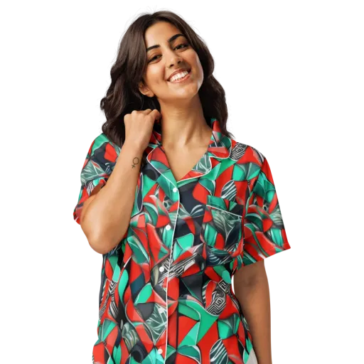 Neon Origami on a Women's Short Sleeve Pajama Top