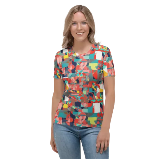 Modern Kaleidoscope on a Women's Crew Neck T-Shirt